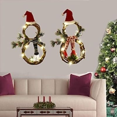 Christmas light Garland Christmas Pendant LED Garland Pendant Christmas Holiday Decorations Christmas Rattan Ring Lightinthebox