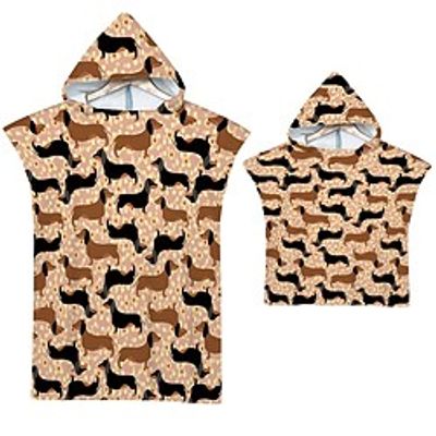 1PCS Hooded Bath Towel Beach Towel Cape Beach Dressing Bathrobe Printed Hooded Bath Towel Dog Type Lightinthebox