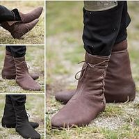 Men's Women Boots Cowboy Boots Walking Classic Casual Outdoor Daily PU Waterproof Comfortable Mid-Calf Boots Loafer Black Brown Fall Winter miniinthebox - thumbnail