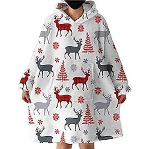Christmas Wearable Blanket, Oversized Sweatshirt Blanket for Adults Women Men, Gift, Cozy and Fuzzy Sherpa Blanket Lightinthebox