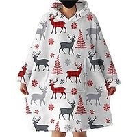 Christmas Wearable Blanket, Oversized Sweatshirt Blanket for Adults Women Men, Gift, Cozy and Fuzzy Sherpa Blanket Lightinthebox - thumbnail