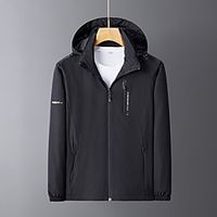 Men's Jacket Sport Daily Fall Winter Regular Coat Stand Collar Regular Fit Rain Waterproof Sporty Sports Jacket Long Sleeve Solid Color Full Zip Blue Gray Green Lightinthebox - thumbnail