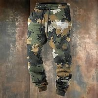 Camouflage Fashion 3D Print Men's Side Pockets Elastic Drawstring Design Sweatpants Joggers Pants Trousers Outdoor Sports  Outdoor Street Polyester Army Green Dark Green Green Lightinthebox