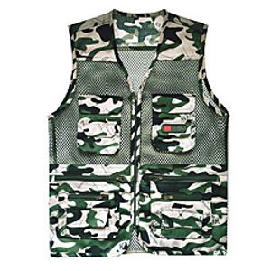 Men's Hunting Gilet Outdoor Breathable Wearable Comfortable Multi-Pockets Spring Summer Camo Polyester Camouflage Green Coffee Lightinthebox