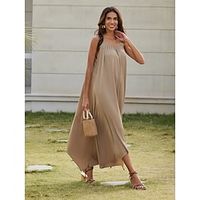 Women's Mismatched Long Casual Vacation Casual Daily Brown S M L Lightinthebox - thumbnail