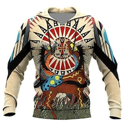Men's Pullover Hoodie Sweatshirt Red Hooded Graphic Prints Print Daily Sports 3D Print Basic Streetwear Casual Spring   Fall Clothing Apparel Hoodies Sweatshirts  Long Sleeve miniinthebox