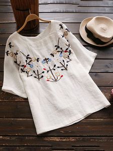 Ethnic Embroidery Women T-shirts