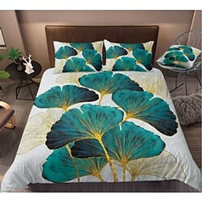 Ginkgo Leaf Duvet Cover Bedding Sets Comforter Cover with 1 Duvet Cover or Coverlet,1Sheet,2 Pillowcases for Double/Queen/King(1 Pillowcase for Twin/Single) miniinthebox