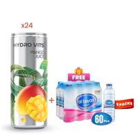 Hydro Vits Mango Juice 320Ml Pack of 24 + Free Al Bayan Water 500Ml Pack of 12 (x5)