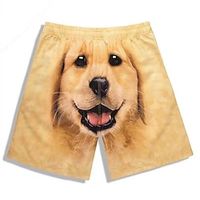 Animal Dog Shorts Cartoon Manga Anime Graphic Shorts For Men's Adults' 3D Print 100% Polyester Street Casual Daily miniinthebox