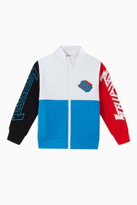 Lightning Logo Cotton Sport Zip-Up Sweatshirt