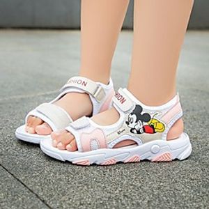 Girls' Sandals Comfort Flower Girl Shoes Princess Shoes PU Heelys Shoes Big Kids(7years ) Daily Home Walking Shoes Pink Green Gray Spring Summer miniinthebox
