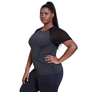 Women's Plus Size Tops T shirt Color Block Short Sleeve Round Neck Sporty Summer Big Size 2XL 3XL 4XL Lightinthebox