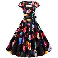 Santa Suit Flapper Dress Dress Adults' Women's Vintage Festival Christmas Halloween New Year Festival / Holiday Terylene Black Women's Easy Carnival Costumes Christmas / Belt miniinthebox - thumbnail