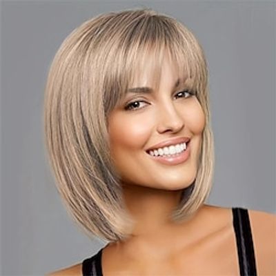 Women Short Light Blonde Color Wig, Machine Made Wig Lightinthebox