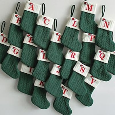 Mini Christmas Stockings With 26 Letter Christmas Decorations 7.1inch Stockings, Home Christmas Tree Ornaments, Red Christmas Socks, Gift Bag, Home Decor, Classic Stocking Decorations Lightinthebox