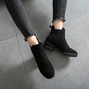 Women's Boots Chunky Heel Pointed Toe Rubber PU Solid Colored Camel Black Lightinthebox