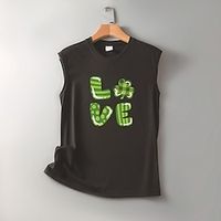 Women's Tank Top LOVE Shamrock St.Patrick's Day Valentine's Day Casual Black White Wine Print Sleeveless Fashion Round Neck Regular Fit Summer Lightinthebox - thumbnail
