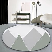 Geometric Round Area Rug for Living Room Floor Carpet Accent Throw Runner Rug Red Plaid Kids Play Mats Bedroom Nursery Lightinthebox - thumbnail