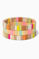 Neons & Neutrals Bracelet in Stretch Enamel, Set of 3 Neons & Neutrals Bracelet in Stretch Enamel, Set of 3