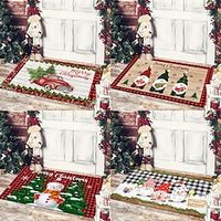 Christmas Floor Mat Doorway Floor Mat Santa Claus Snowman Porch Balcony Non-slip Absorbent Carpet Holiday Decoration Printed Foot Mat Holiday Decoration miniinthebox - thumbnail