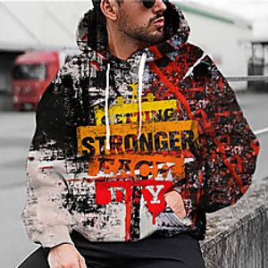 Men's Unisex Pullover Hoodie Sweatshirt Graphic Prints Letter Print Daily Sports 3D Print 3D Print Casual Hoodies Sweatshirts  Black Lightinthebox