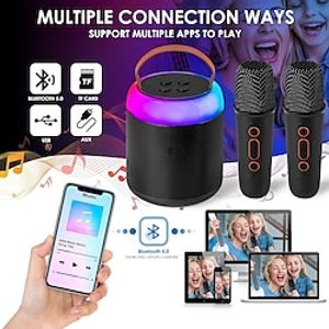 Mini Karaoke Machine with 1 Wireless Microphones for Kids Adults Portable Bluetooth Speaker Toy for Girls and Boys 2 4 5 6 7 8 9 10 12 Year Old Girl Birthday Gift Home Party Ideas miniinthebox