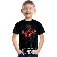 Wednesday Adams T-Shirt Fashion 3D Printed Colorful Shirts For Boys And Girls Lightinthebox - thumbnail