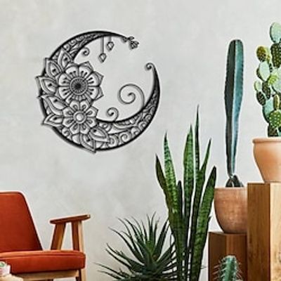 Moon Flower Metal Black Wall Art Decoration Metal Handicraft Lightinthebox Moon Flower Metal Black Wall Art Decoration Metal Handicraft Lightinthebox