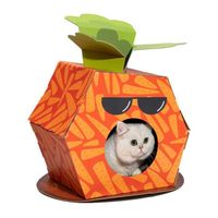 FOFOS Carrot Cardboard Cat House With Scratching Pad (Pack Of 2)
