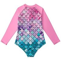 Kids Girls' Swimwear Performance Graphic Active Quick Dry Bathing Suits 7-13 Years Summer Pink Red Blue Lightinthebox - thumbnail