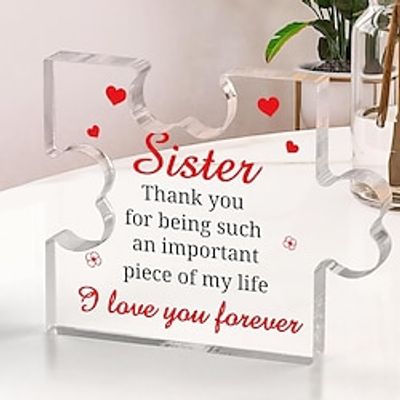 Gifts from Acrylic Puzzle Plaque - Gifts for Sister Desk Decorations Best Ever Gifts - Great Gifts Card for Birthday Christmas Anniversary Mothers Day Lightinthebox