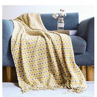 Sofa blanket knitted blanket houndstooth tassel wool blanket small blanket summer woven blanket American thread blanket Lightinthebox