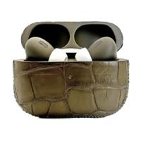 Customized Apple AirPods Pro 3 Leather Alligator Olive Green