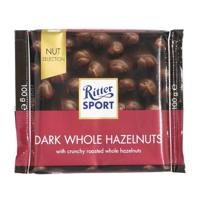 Ritter Sport Dark Whole Hazelnuts Chocolate, 100g