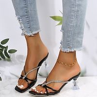 Women's Mules Plus Size Outdoor Slippers Outdoor Beach Sculptural Heel Elegant Casual Minimalism PU Loafer Solid Color Black Yellow Red miniinthebox - thumbnail