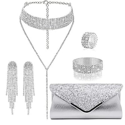 Sparkling And Elegant Exquisite Set Earrings Bracelets Necklaces Light Luxury Quality Set Dinner And Evening Dress Bag Letter Envelope Lightinthebox