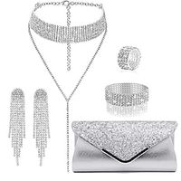 Sparkling And Elegant Exquisite Set Earrings Bracelets Necklaces Light Luxury Quality Set Dinner And Evening Dress Bag Letter Envelope Lightinthebox - thumbnail