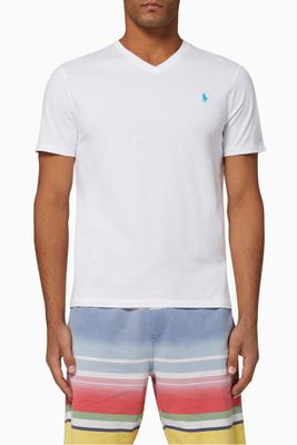 Custom Slim Fit V-Neck Cotton T-Shirt Custom Slim Fit V-Neck Cotton T-Shirt