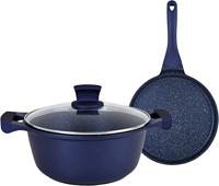 Winsor Cast Aluminum Granite Long Lasting Cookware, 3 Pieces, Blue, WR80760