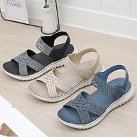 Women's Sandals Gladiator Sandals Roman Sandals Fisherman Sandals Outdoor Daily Chunky Heel Open Toe Fashion Comfort PU Magic Tape Loafer Almond Black Blue Lightinthebox