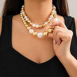 Choker Necklace Imitation Pearl Women's Fashion Luxury Layered Wedding Circle Necklace For Wedding Party Lightinthebox