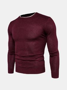 Solid Color Knitted Casual Sweater