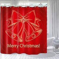 Christmas Bathroom Deco 4 Pcs Shower Curtain Set Bathroom Sets Modern Home Bathroom Decor with Bath Mat U Shape and Toilet Lid Cover Mat and 12 Hooks Lightinthebox - thumbnail