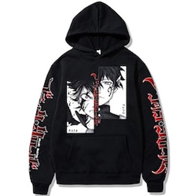 Inspired by Black Clover Asta Hoodie Cartoon Manga Anime Front Pocket Graphic Hoodie For Men's Women's Unisex Adults' Hot Stamping 100% Polyester Lightinthebox