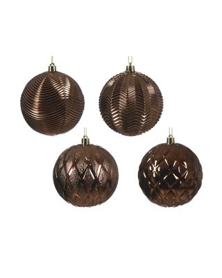 Kaemingk Decoris 10cm Baubles Shatterproof Shiny Espresso