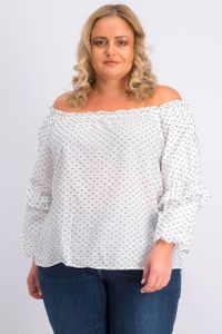 Womens Plus Size Off-Shoulder Top  White