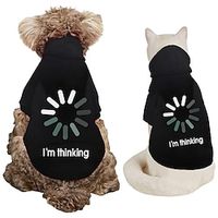 Dog Hoodie With Letter Print Text memes Dog Sweaters for Large Dogs Dog Sweater Solid Soft Brushed Fleece Dog Clothes Dog Hoodie Sweatshirt with Pocket Lightinthebox - thumbnail