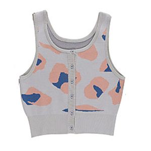 Women's Vest Sweater Button Color Block Stylish Cotton Sleeveless Sweater Cardigans Deep U Fall Winter Gray Red / Going out miniinthebox