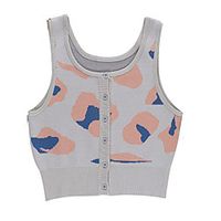 Women's Vest Sweater Button Color Block Stylish Cotton Sleeveless Sweater Cardigans Deep U Fall Winter Gray Red / Going out miniinthebox - thumbnail